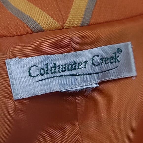 Coldwater Creek Aztec Southwestern Pattern Orange Jacket - Picture 4 of 9